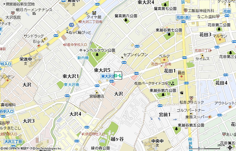 眼鏡市場　越谷大沢(80109)付近の地図